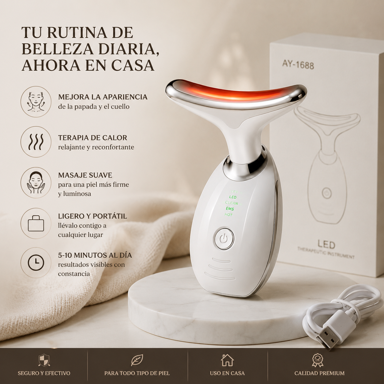 V-Line Sculpt™ | Masajeador Facial para Cuello y Papada